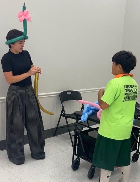 Balloon swords made for kids at a Texas summer camp
